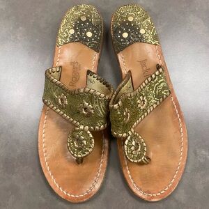 Jack Rogers Jacks Flat Sandals Gold Size 9 M